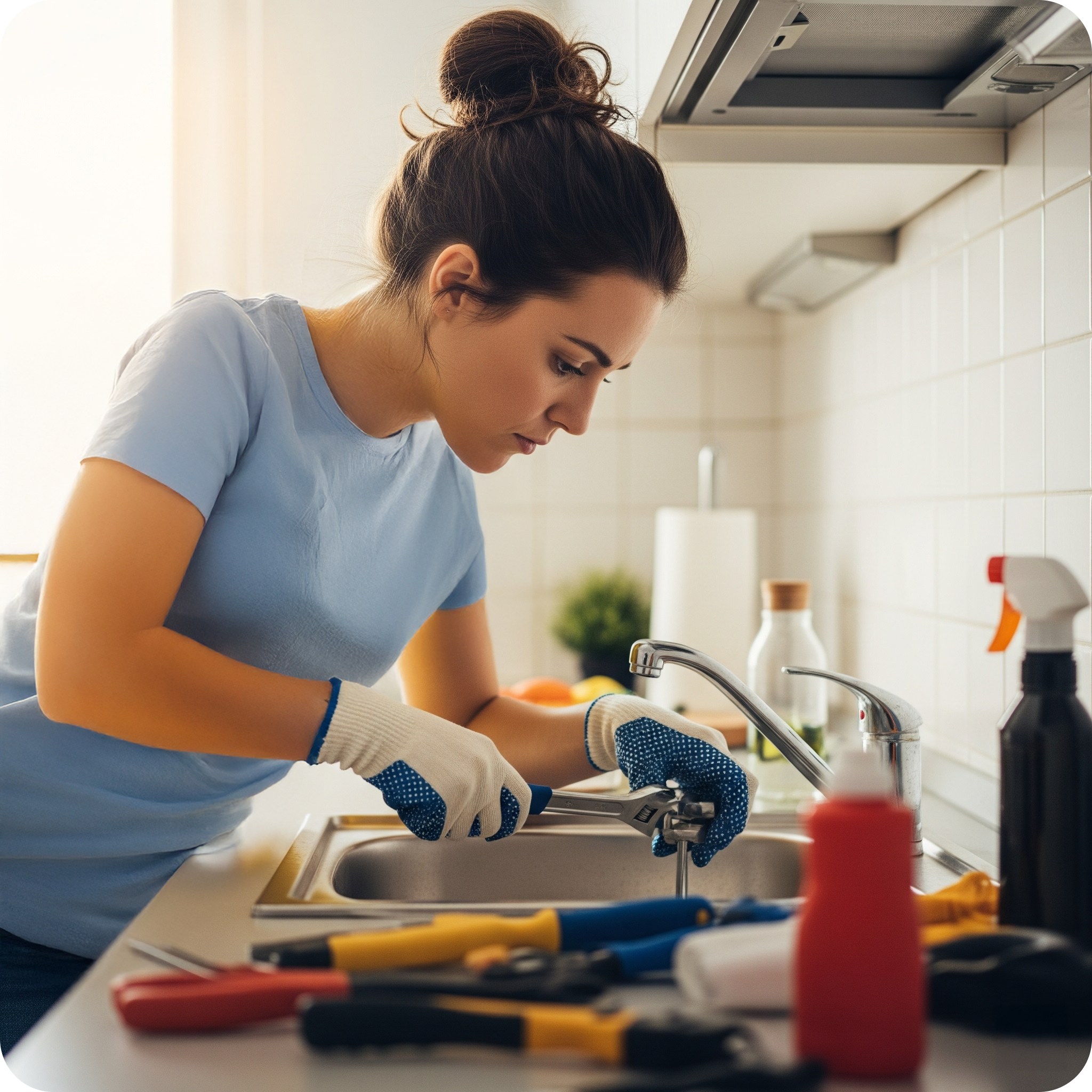 Handyman working on a residential project